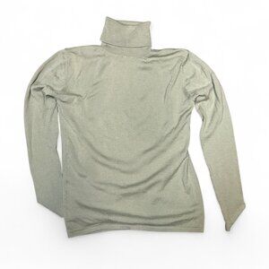 Sutton Studio Petite Womens M Preppy Sage Green‎ Merino Wool Classic Turtleneck